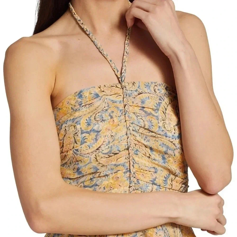 VERONICA BEARD Arienne Gathered Halterneck Top size 00 B992 - Picture 4 of 10